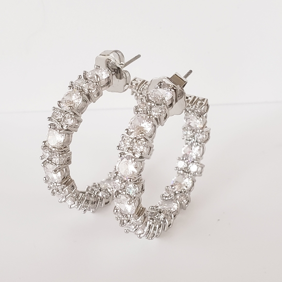 Kenneth Jay Lane Inside Out Statement Hoop Earrings - Picture 10 of 17